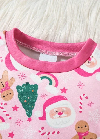 Розовая всесезон пижама (свитшот, брюки) лонгслив + брюки SHEIN