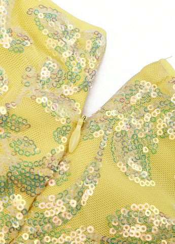 Жовтий кежуал сукня з відкритими плечима SHEIN однотонна