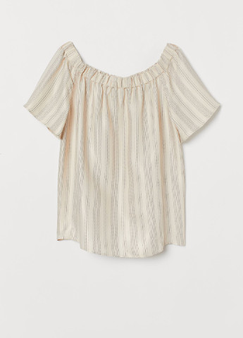 Белая летняя блузка с открытыми плечами H&M