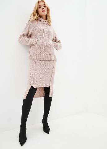 Костюм (свитер, юбка) Sewel юбочный меланж пудровый кэжуал акрил