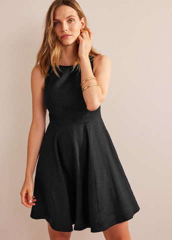 Черное кэжуал платье клеш Boden однотонное