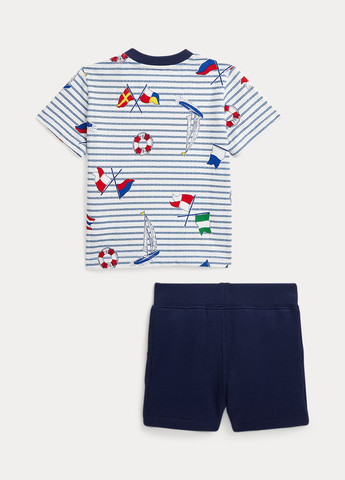 Синій літній костюм (футболка, шорти) з шортами Ralph Lauren