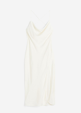 Белое коктейльное платье платье-комбинация H&M однотонное