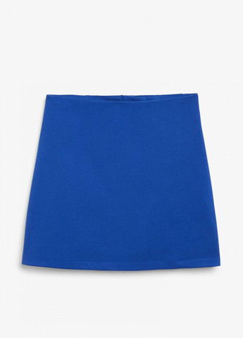 Синяя кэжуал однотонная юбка Monki а-силуэта (трапеция)