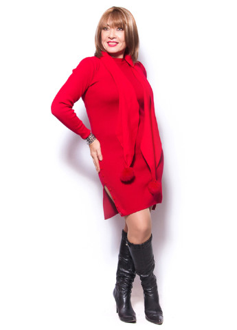 Красное кэжуал платье LibeAmore однотонное