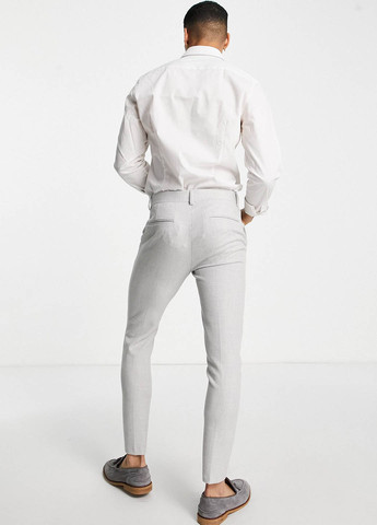 Светло-серые кэжуал демисезонные зауженные брюки Asos