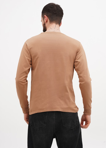 Темно-бежевый демисезонный кэжуал лонгслив Blue 84 однотонный