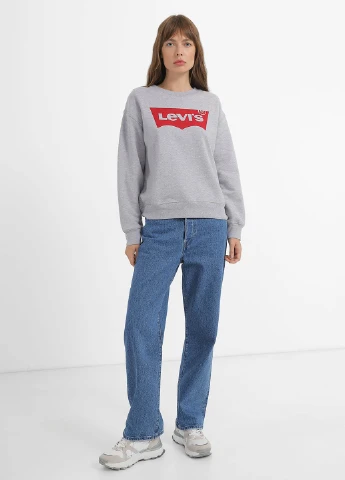 Сірий світшот Levi's логотип без декору (328719704)