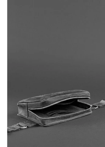 Кожаная поясная сумка Dropbag Mini черная Crazy Horse BlankNote (235752715)