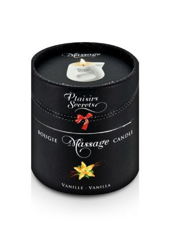 Массажная свеча Vanilla (80 мл) подарочная упаковка, керамический сосуд Plaisirs Secrets (255169337)