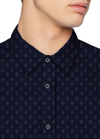 Темно-синяя кэжуал рубашка с геометрическим узором Scotch & Soda