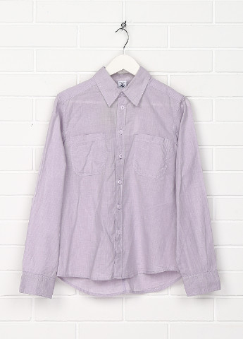 Фиолетовая кэжуал рубашка в клетку Petit Bateau с длинным рукавом
