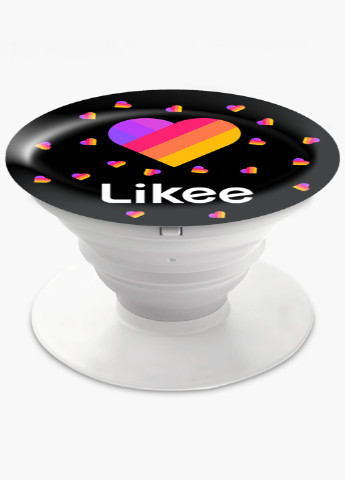 Попсокет (Popsockets) тримач для смартфону Лайк (Likee) (8754-1054) Чорний MobiPrint (216748466)