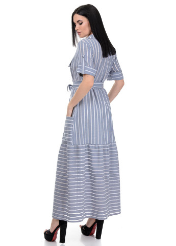 Сіро-синя кежуал сукня сорочка A.G. в смужку