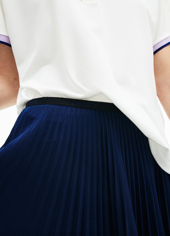 Темно-синяя кэжуал однотонная юбка Lacoste плиссе