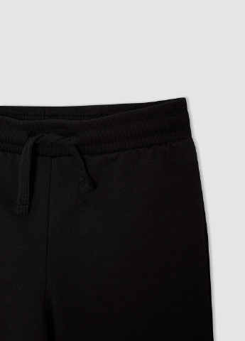 Костюм (худи, брюки) DeFacto однотонный чёрный спортивный хлопок