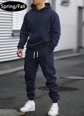 Синий демисезонный костюм (худи, брюки) брючный SHEIN