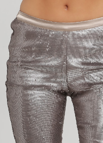 Серебряные нарядные летние укороченные, зауженные брюки Twin-Set