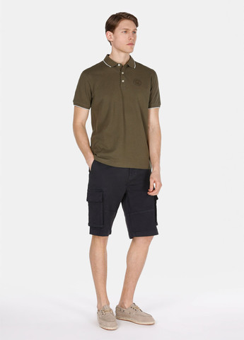 Оливковая (хаки) футболка-поло для мужчин Colin's однотонная