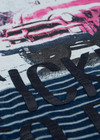 Темно-синий демисезонный кэжуал лонгслив TOM DU в полоску