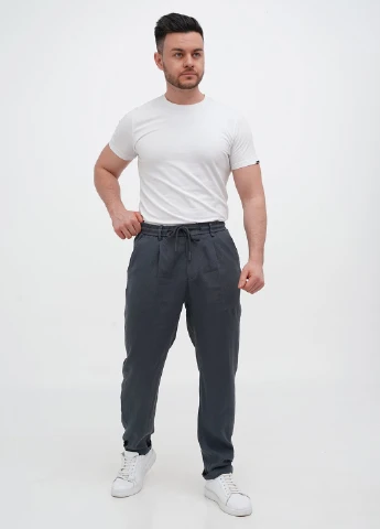 Темно-серые кэжуал летние прямые брюки Trend Collection