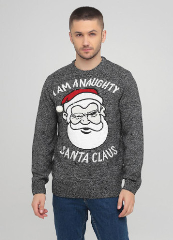 Серый зимний свитер, джемпер новогодний рождественский C&A