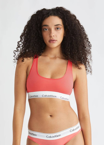 Розовый топ бюстгальтер Calvin Klein без косточек хлопок