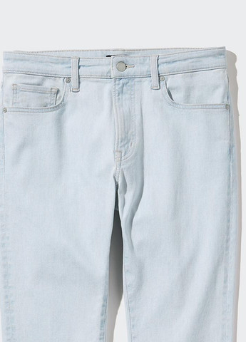 Голубые демисезонные зауженные джинсы Uniqlo