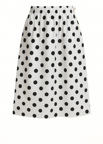 Молочная кэжуал в горошек юбка Joie Clair а-силуэта (трапеция)