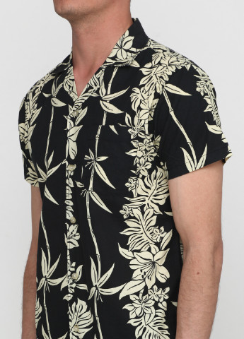 Черная кэжуал рубашка с рисунком Burning Palms с коротким рукавом