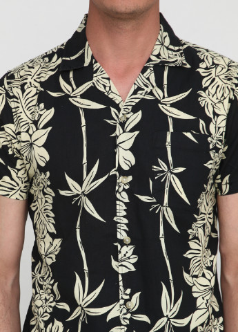 Черная кэжуал рубашка с рисунком Burning Palms с коротким рукавом