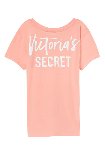 Розовая летняя футболка с коротким рукавом Victoria's Secret