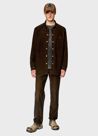 Коричневая джинсовая, кэжуал рубашка варенка Diesel