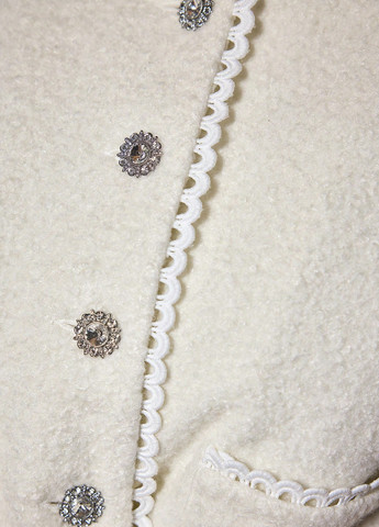 Белое Кэжуал полупальто однобортное SHEIN однотонное