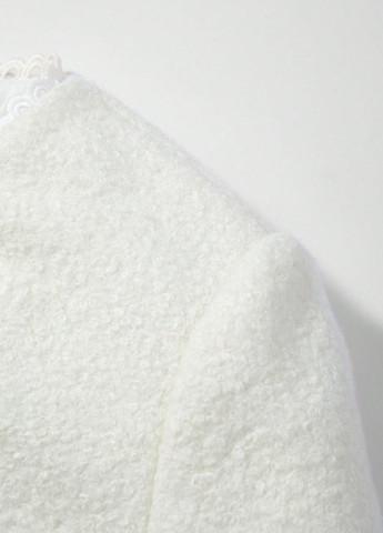 Белое Кэжуал полупальто однобортное SHEIN однотонное