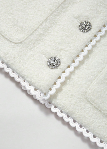 Белое Кэжуал полупальто однобортное SHEIN однотонное