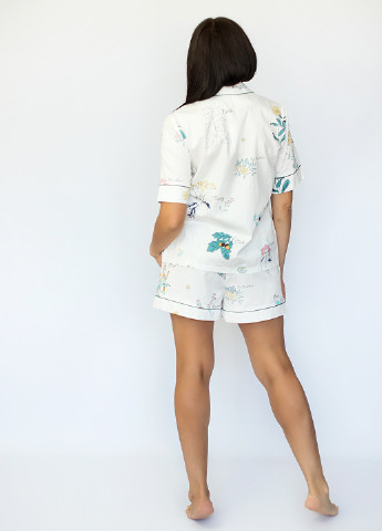 Белая всесезон пижама (рубашка, шорты) M & G