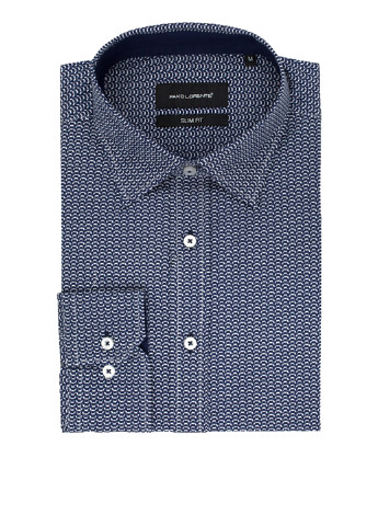 Синяя кэжуал рубашка с геометрическим узором Pako Lorente с длинным рукавом