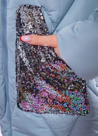 Серо-голубая зимняя куртка Time of Style