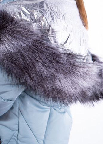 Серо-голубая зимняя куртка Time of Style