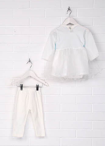 Білий демісезонний комплект (плаття, легінси) Cileksi