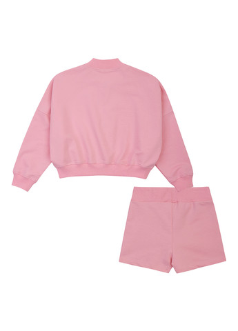 Рожевий демісезонний комплект (бомбер, шорти) Garnamama