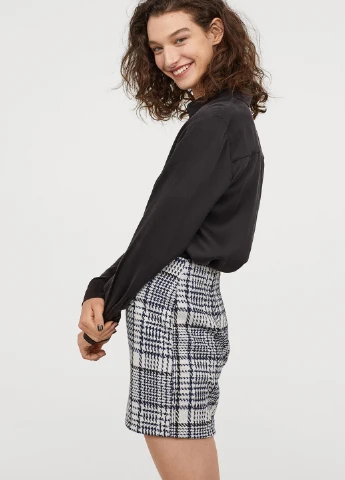 Белая однотонная юбка H&M