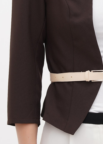 Коричневый женский жакет Laura Bettini однотонный - демисезонный