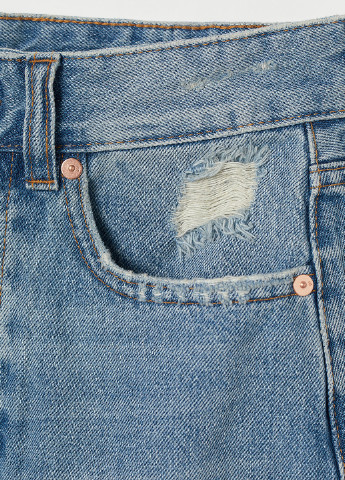 Спідниця H&M а-силует однотонна блакитна джинсова бавовна