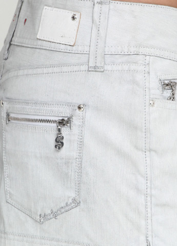 Серая джинсовая однотонная юбка Andy Warhol мини