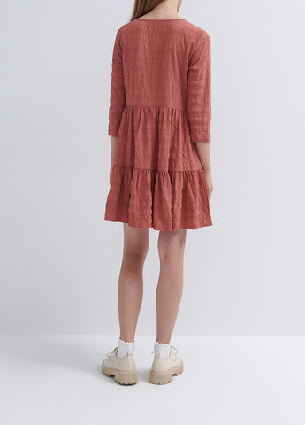 Розово-коричневое кэжуал платье клеш House однотонное