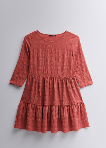 Розово-коричневое кэжуал платье клеш House однотонное