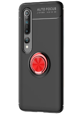 TPU чохол ColorRing під магнітний тримач (opp) для Xiaomi Mi 10 / Mi 10 Pro Чорний / Червоний (is_00000035400_3) Deen (237834653)