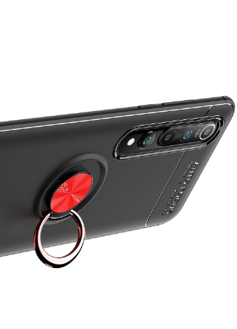 TPU чохол ColorRing під магнітний тримач (opp) для Xiaomi Mi 10 / Mi 10 Pro Чорний / Червоний (is_00000035400_3) Deen (237834653)